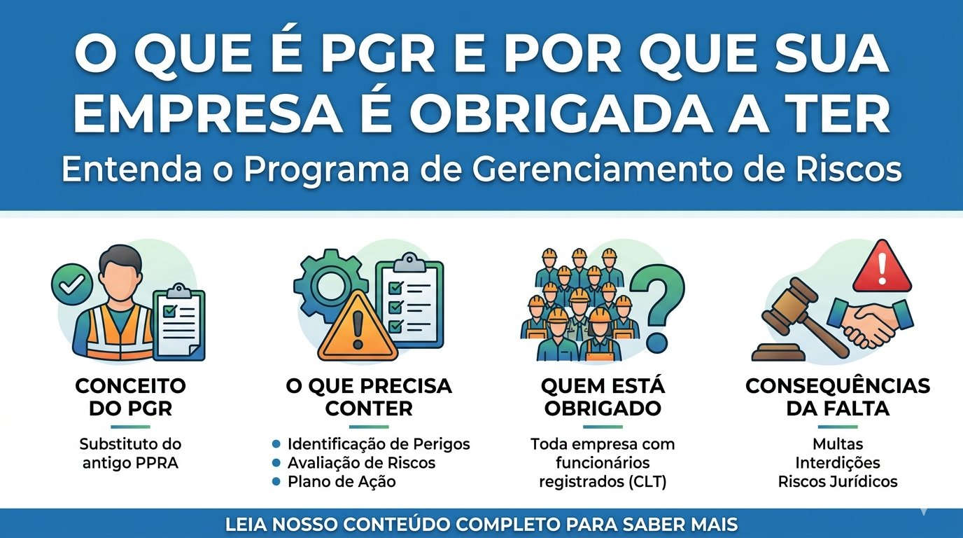 Empresário analisando o Programa de Gerenciamento de Riscos (PGR) com engenheiro de segurança do trabalho